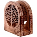 Miniatyrbillede 3 af 3: Servietholder i træ med livets træ, scroll-design