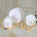 Miniatyrbild 3 av 5: Köksförvaringsställ Bambu Halkfri Platt Tallrik Grytlock Disk Skål Torkställ Organisation Skärbräda Dräneringsställ D
