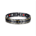 Miniatyrbild 1 av 5: Justerbart armband i svart guld-färgad rostfritt stål, 21,5 cm