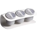 Miniatyrbilde 2 av 4: Sett med 3 krydderkrukker med skjeer, salt- og pepperkrydderstativ, sjø