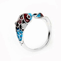 Miniatyrbild 1 av 5: Koi Ring, Justerbar klassisk design för kvinnor med färgstarka detaljer för lycka
