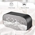 Miniatyrbillede 1 af 5: Sort Digital Spejl Vækkeur med Bluetooth Højttaler, Lys