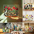 Miniatyrbild 2 av 5: Akryl Blomsterbordskylt med Träställ Kraftig Floral Växter Hemmakontor Centerpiece Skrivbordsdekoration Ornament E