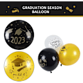 Miniatyrbillede 4 af 5: 2023 Graduation Balloner, 15 stk Ballonsæt Sort Guld Graduation