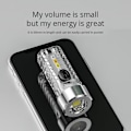 Miniatyrbild 3 av 5: Liten Mini Kraftfull Nyckelring LED Ficklampa Typ-C Multifunktionell