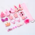 ##/18 st Hårtillbehör för flickor Rosa rosetter Hårband Baby hårklämmor för flickor##/