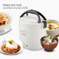Miniatyrbillede 1 af 4: Mini Risgrynskoger, 12V 100W 1L Elektrisk Dampkoger, Bærbar Rejse Dampkoger Lille, Alt-i-én Multikoger Gryde Vandafvisende Non-Stick Hold Varmt Funktion (Hvid)
