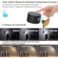 Miniatyrbilde 1 av 5: 1 stk (Svart) Innendørs vegglampe, LED berøringsvegglampe med USB-lading
