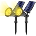 Miniatyrbild 2 av 5: [2-pack] Solcells LED-belysning, 7 LED Solcellslampa, Vattentät