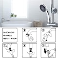 Miniatyrbild 3 av 6: ##/Handdusch duschhuvud och slang 7 lägen universellt justerbar 3-delad uppsättning##/