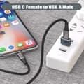 Pikkukuva 3 / 5: USB-C naar USB-A-sovitin 3-pakkauksessa, Type C -laturikaapeli C