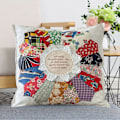 Miniatyrbild 4 av 5: Vänskaps Citat Prydnadskudde Retro Design Patchwork Spetsdekor Sovrum Vardagsrum Soffkudde Dekorativ Gåva med Skrivet Meddelande C