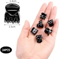 Miniatyrbild 3 av 5: Svarta 24 st Mini Hårklämmor, 1,5 cm Små Plast Hårklämmor med Halkskydd
