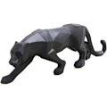 Miniatyrbillede 1 af 4: Hvid Sort Panther Skulptur Ornament Geometrisk Skulptur Harpiks