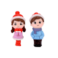 Pikkukuva 1 / 5: Nukkekodin nuket Suloiset miniatyyri Bonsai DIY Pari Lumiukko Malli Figuriini Maisemakoriste Red Hat Couple