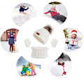 Miniatyrbillede 3 af 4: 3 stk. Vinter Pige Beanie Hat Halsklæde og Handsker Sæt Klassisk Strik W