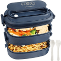 Miniatyrbild 2 av 5: 2-lagers Lunchbox: 1550ml Bentobox med 3 fack och bestick