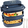 Miniatyrbillede 2 af 5: 2-lags Madkasse: 1550ml Bento Box med 3-rum og bestik