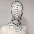 Miniatyrbild 2 av 3: Glittrande Kristall Ansiktsvälar Mesh Rhinestone Huvudöverdrag Kedja Hål