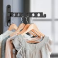 Miniatyrbillede 3 af 5: Væg Tørrestativ (Sort), Foldbar Tøjstativ Væghængt, Fold