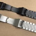 Silver Black Premium Armband i Rostfritt Stål, Mesh-Armband till Klocka