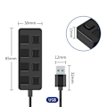Miniatyrbillede 3 af 3: 1 stk USB 3.0, 4 Ports USB Data Hub, 16cm Kabel, Højhastighed ??USB