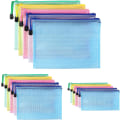 Miniatyrbillede 1 af 5: Plastik Mappe A4+A5+A6, 15 stk. Lynlåssposer, PVC Mesh Lynlås