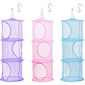 Miniatyrbilde 1 av 5: 3 stk Oppbevaringsnett for barn (Rosa, Lilla, Blå - 75*27CM), Foldbar Mesh-kurv
