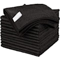 Pikkukuva 3 / 5: ##/Koko 30 x 30 cm Pakkaus 12  Musta  Mikrokuitu Puhdistusliina  Monikäyttöiset Mikrokuitu Pyyhkeet  Raidoitta Puhdistavat Liinat ##/