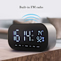 Miniatyrbillede 5 af 5: Sort Digital Spejl Vækkeur med Bluetooth Højttaler, Lys