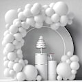 Miniatyrbillede 1 af 5: Hvide Balloner, 100 Styk Mørke Hvide Ballon Girlander, 5 10 12 1