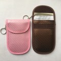 Miniatyrbild 2 av 5: 2-pack (rosa+brun) Liten Faraday-påse med krok för att säkra nyckelring