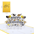Miniatyrbilde 2 av 5: ##/Sett med 2 gratulasjonskort 3D pop-up for eksamensseremoni - Håndlaget pop-up-kort i fint papir - Eksamen /090##/
