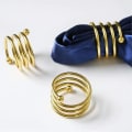 Miniatyrbillede 1 af 5: 12 stk. Servietring Sæt Serviet Spænde Holder Dekoration (Guld)