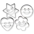 Miniatyrbilde 4 av 5: Kakeformersett med 4 - For morsom baking - Emoji, Smiley, Hjerte og Stjerne