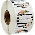 Miniatyrbillede 2 af 4: &And Stripe Fl Tak Stickers / 1&quot; Tak Cirkel Etiketter / 500 Stickers Pr. Rulle