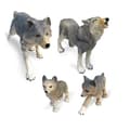 4 st Varg Leksaksfigurer Set Varg Djurfigurer Grå Varg Familj Ca