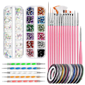 Miniatyrbild 1 av 6: ##/(Rosa) Nagelsmyckesdesign Tillbehör Nagelsmyckesborste Set##/