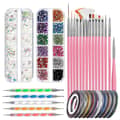 ##/(Rosa) Nagelsmyckesdesign Tillbehör Nagelsmyckesborste Set##/