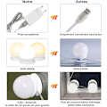 Miniatyrbilde 3 av 5: Speilbelysning, 20 Hollywood-pærer Dimmbare LED-lyssett Lampe for