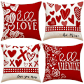 Miniatyrbilde 1 av 5: ##/4 stk Valentinsdag Hjerte Ballong Lin Putetrekk, 45x45 cm##/