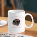 Miniatyrbillede 3 af 5: 350ML Ked Hamster Kaffekrus med Gribehåndtag Varmebestandig Hvid Keramisk Fødevaregodkendt Multifunktionel Te Mælk Vandkop Meme Fans Fødselsdagsgave C