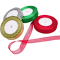 Miniatyrbild 1 av 5: 4 Rullar 4/5 Tum Bred Julmetallisk Glitterorganza