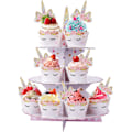 Miniatyrbild 1 av 5: (30*35cm) Enhörning Cupcake Stativ 3-vånings Papperscupcake Stativ