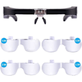 Miniatyrbilde 4 av 5: Forstørrelsesglass med 2 LED-lys, forstørrende front hodebånd Hands-F