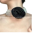 Miniatyrbilde 2 av 5: ##/Fransk damer rose utsmykket krystallperle choker##/