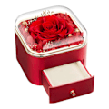 Miniatyrbillede 1 af 5: Evig Rose Og Hjerte Halskæde Gaveæske Realistisk Hjerteformet Faux Perle Halskæde Blomstergaver til Kvinder Mor Hustru A