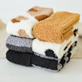 Miniatyrbillede 4 af 5: ##/12 Par Fluffy Dyresokker med Antislip Gummi til Hjemmet Varmt Vinter##/