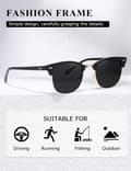 Miniatyrbilde 3 av 5: Luminous Black Frame Vintage Polariserte Solbriller Unisex Retro Halvramme