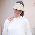 Miniatyrbillede 3 af 5: Sommerhat til kvinder med bred skygge - Strandhat i beige halm